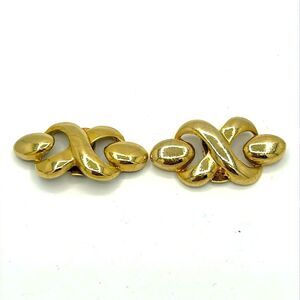 Vintage Signed Bluette gold tone shoe clips - 1970s